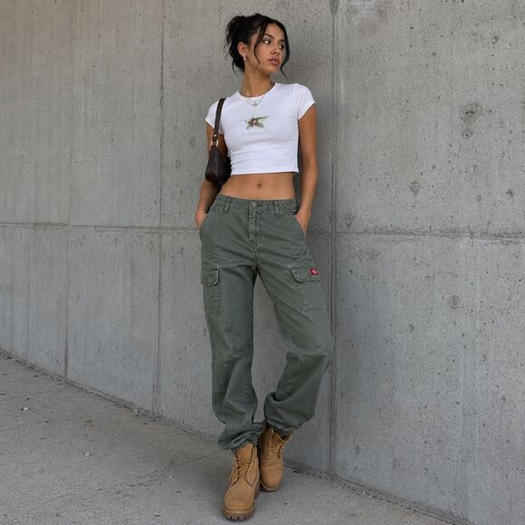 Dickies Pants - Dickies Cargo Pants Army Green XS Women's Utility Workwear Y2K